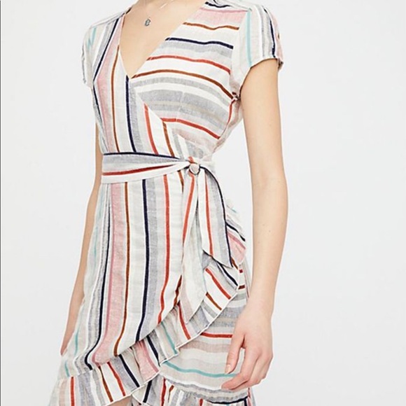 Free People Dresses & Skirts - Free People Wrap It Up Striped Dress Small